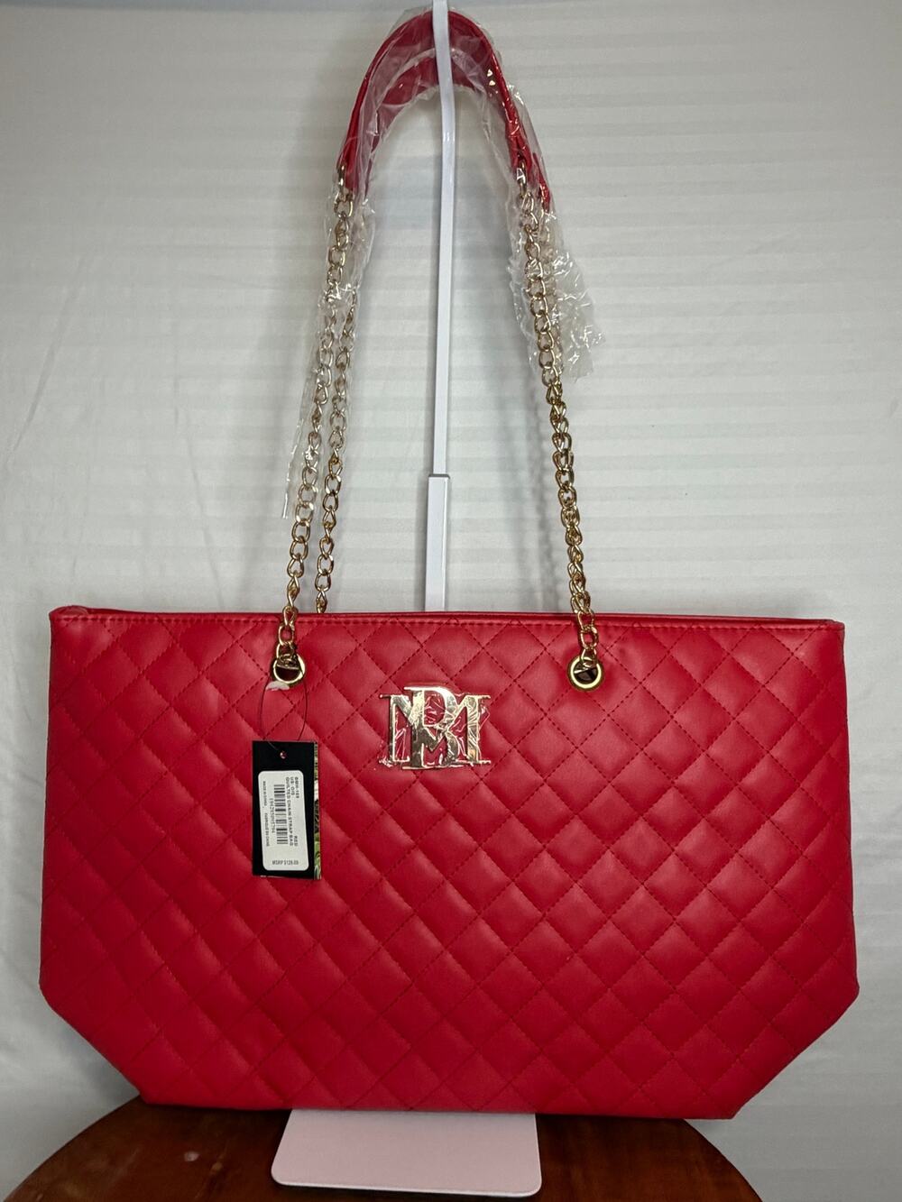 Badgley Mischka Large Quilted Tote MSRP $129 NWT Black Vegan Leather (#2)